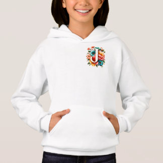 Floral Monogram J with Pastel Flowers
