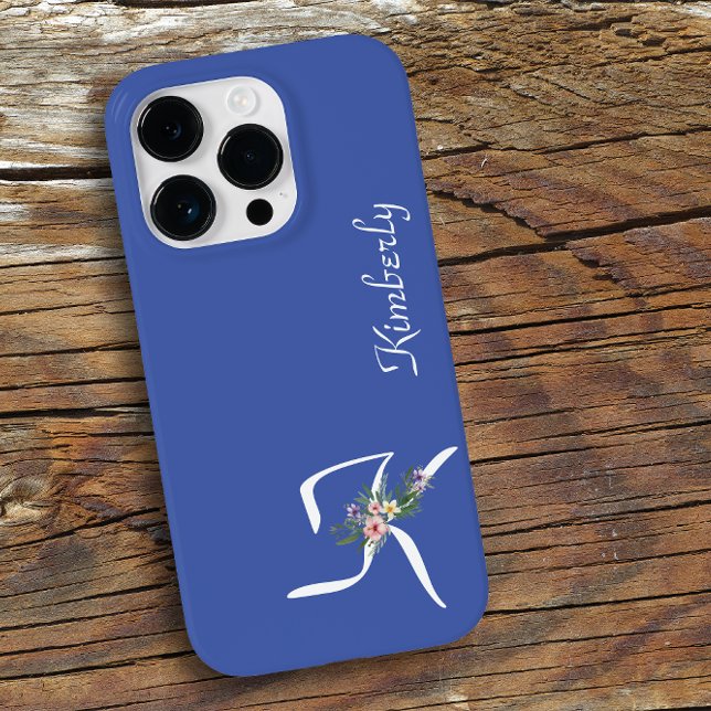Floral Monogram K Retirement iPhone Case (Creator Uploaded)