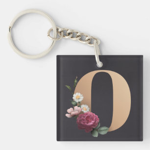 Floral Monogram Key Ring