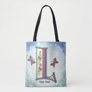 floral Monogram L Tote Bag