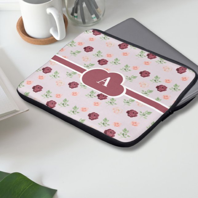 Floral Monogram Laptop Sleeve (Creator Uploaded)