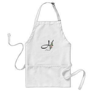 Floral Monogram letter H Retirement Apron