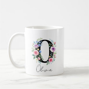 Floral Monogram – Letter O Coffee Mug