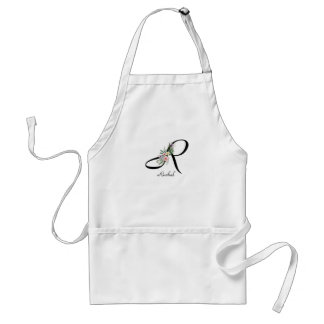 Floral Monogram letter R Retirement Apron