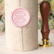 Floral Monogram Letter R Solid Brass Wax Stamper