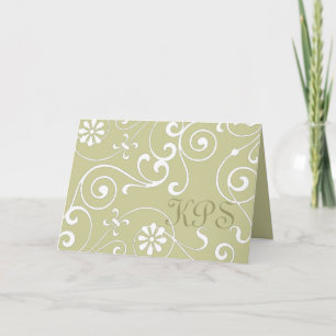 Floral Monogram (light) Note Card
