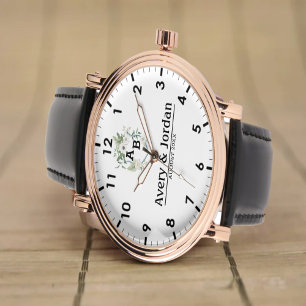 Floral Monogram lovers couple names Watch