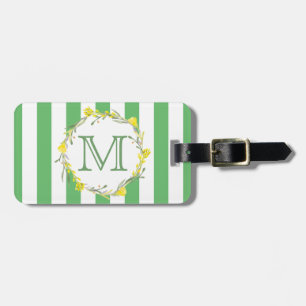 Floral Monogram Luggage Tag