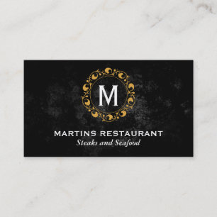 Floral Monogram   Lux Business Card