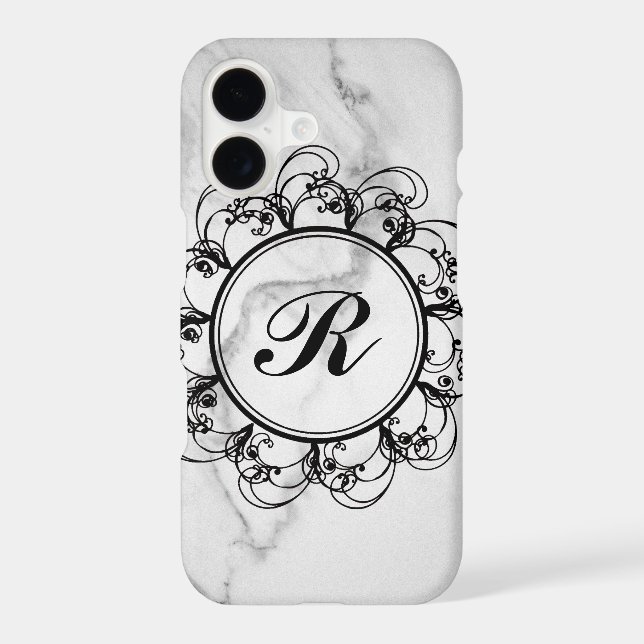 Floral Monogram Marble iPhone 7 Case (Back)