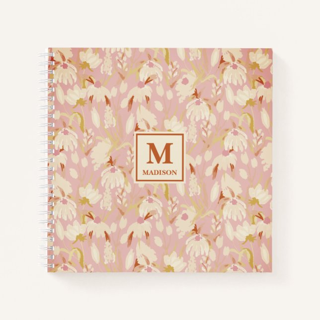 Floral Monogram Notebook Journal (Front)