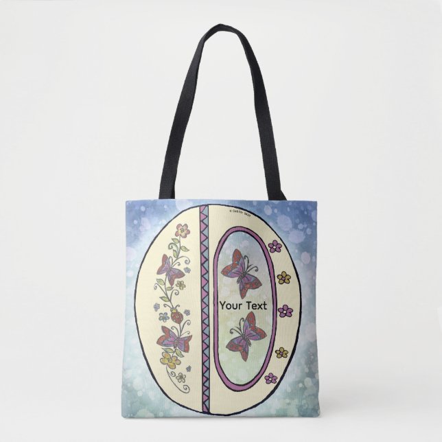 floral Monogram O  Tote Bag (Front)