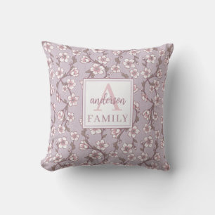  Floral Monogram Outdoor Pillow