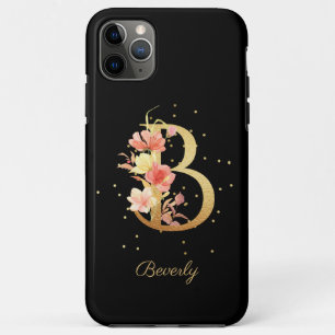 Floral Monogram Personalise Name Initial B Letter iPhone 11 Pro Max Case