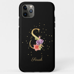 Floral Monogram Personalise Name Initial S Letter iPhone 11 Pro Max Case