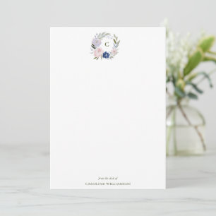 Floral Monogram Personalised From the Desk Of Card