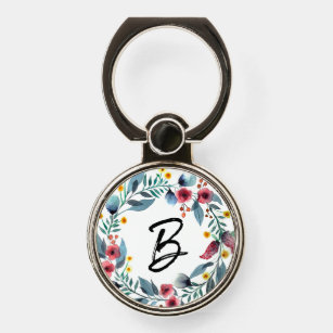 Floral Monogram Phone Ring Stand