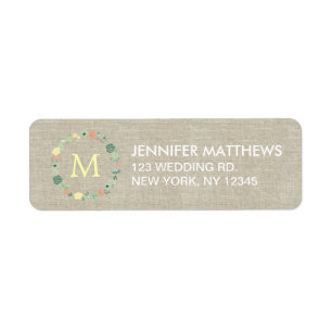 FLORAL MONOGRAM RETURN ADDRESS LABEL
