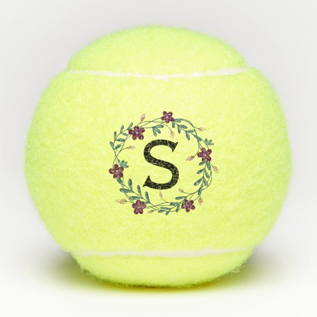 Floral Monogram Tennis Balls (Front)