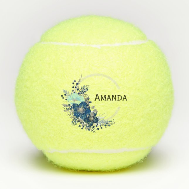 Floral Monogram Tennis Balls (Front)