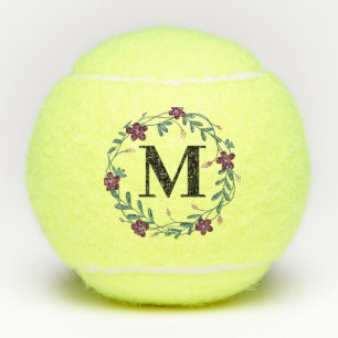 Floral Monogram Tennis Balls