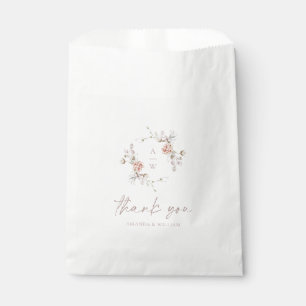 Floral Monogram Thank You Wedding Favour Bag