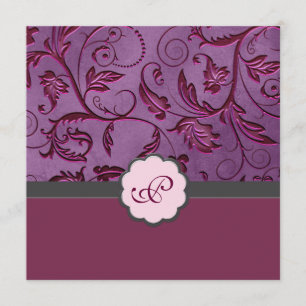 Floral Monogram Wedding Invitation