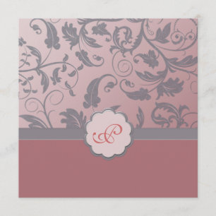Floral Monogram Wedding Invitation