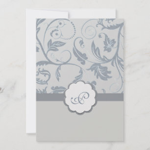 Floral Monogram Wedding Invitation