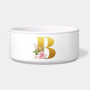 Floral Monogram with Pet Name Initial Letter B