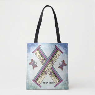 floral Monogram X Tote Bag