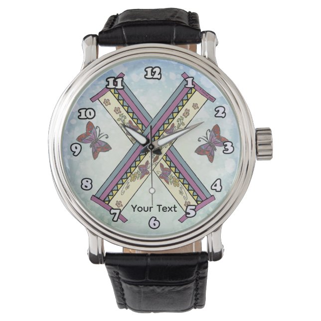 floral Monogram X  Watch (Front)