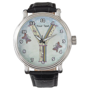 floral Monogram Y  Watch