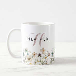 Floral Monogrammed Coffee Mug