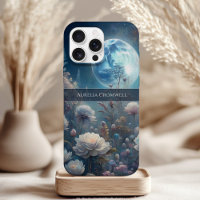 Floral Moon Magic Design withc Custom Name