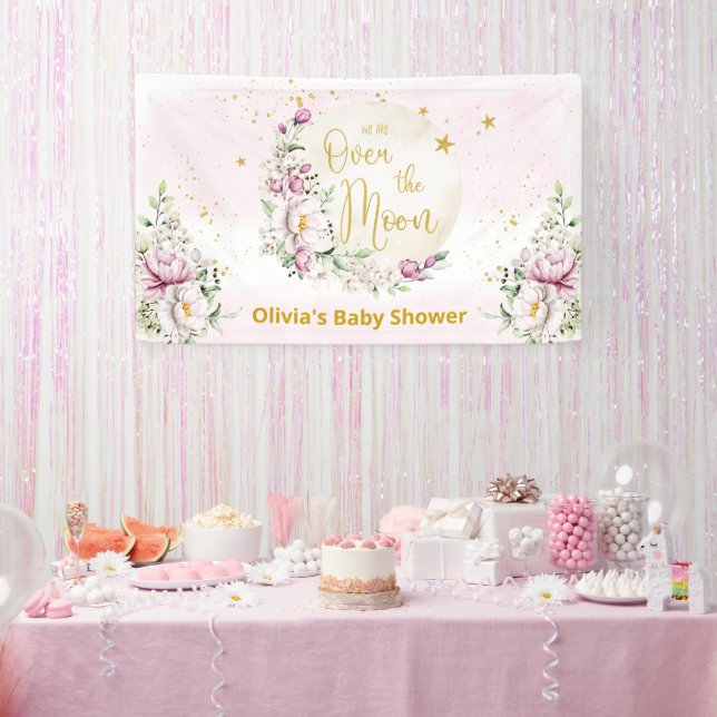 Floral Moon Pink Welcome Banner (Party)