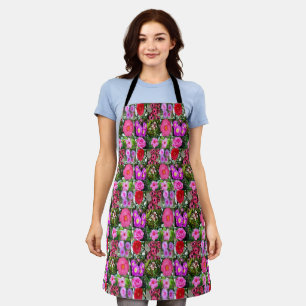 "Floral Mosaic: A Collage of Hibiscus Blooms" Apron
