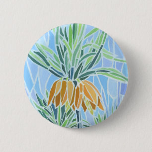 Floral Mosaic Design 6 Cm Round Badge
