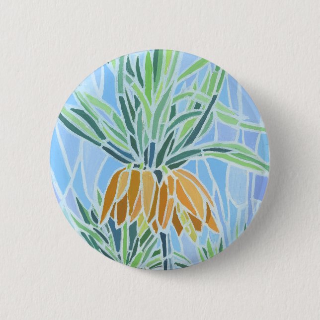 Floral Mosaic Design 6 Cm Round Badge (Front)