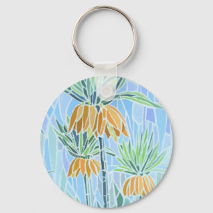 Floral Mosaic Design Key Ring