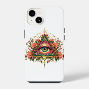Floral Mosaic Eye iPhone 14 Tough Case