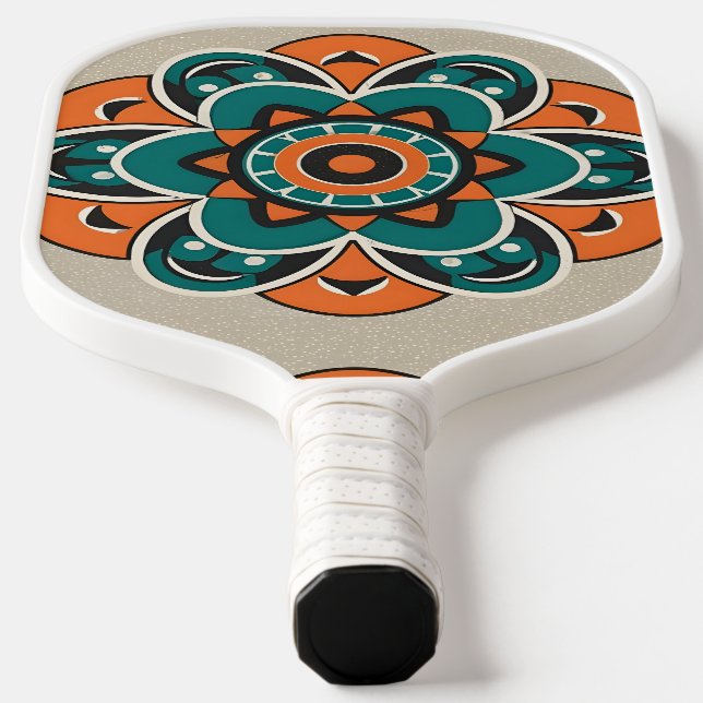 floral mosaic pickleball paddle (Laydown)