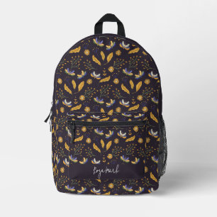 Floral Moth Butterfly Pattern Printed Backpack