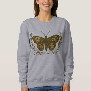 Floral Moth-Shirt – Botanical Insect Design Sweatshirt