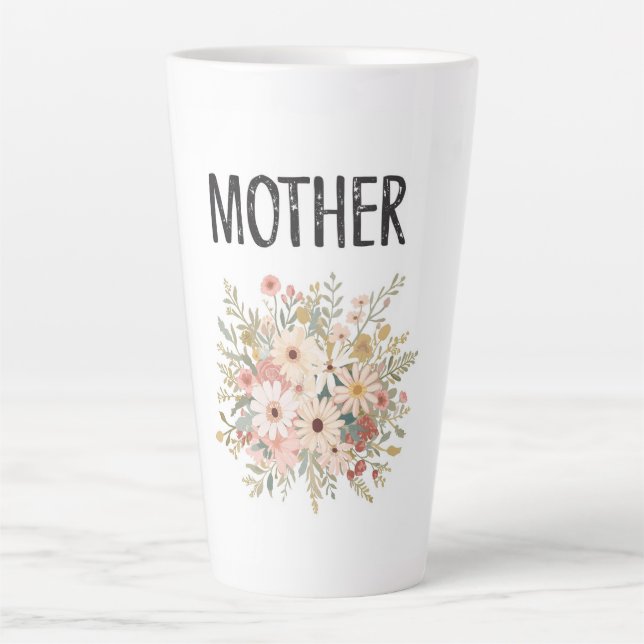 Floral 'MOTHER' Bouquet Mug (Front)