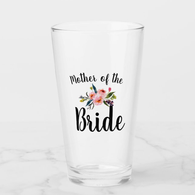 Floral Mother Of The Bride Glass (Front)