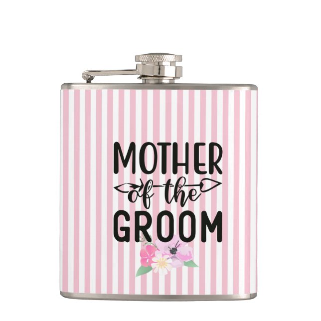 Floral Mother of the Groom Flask (Front)