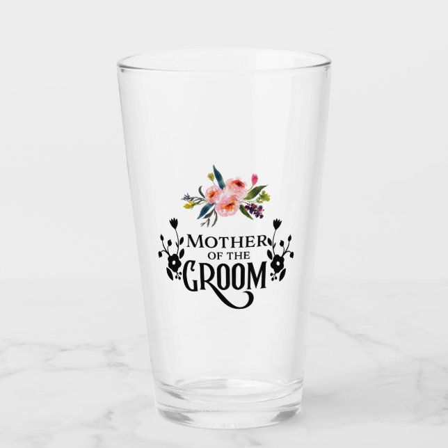 Floral Mother Of The Groom Glass (Front)