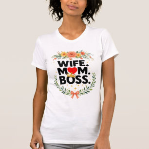 Floral Motherhood Queen Heart – Elegant Botanical T-Shirt