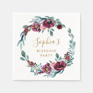 Floral Mother's Blessing Party Personalised Napkin